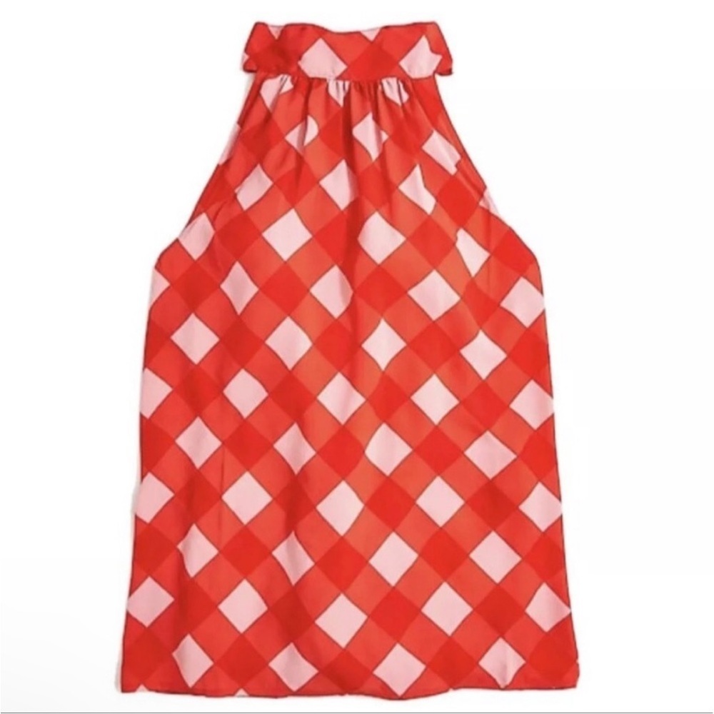 J.Crew‎ Factory Gingham Halter Top | Pink & Red | Size 6 | Excellent